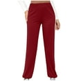 thumbnail image 1 of Efsteb Womens Pants Casual High Waisted Sweatpants Loose Lightweight Workout Leg Binding Pants Wine XXL, 1 of 6