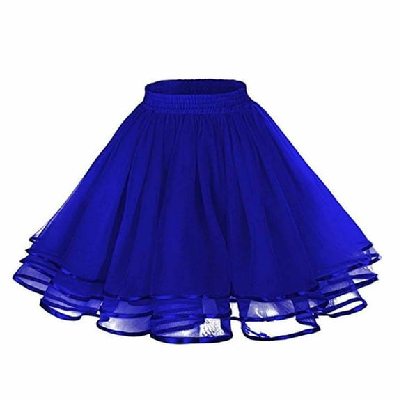 Efsteb Womens Skirt Elastic Waist Fold Skirt Summer Solid Color Comfy Fashion Casual Skirts (Blue,Free Size)