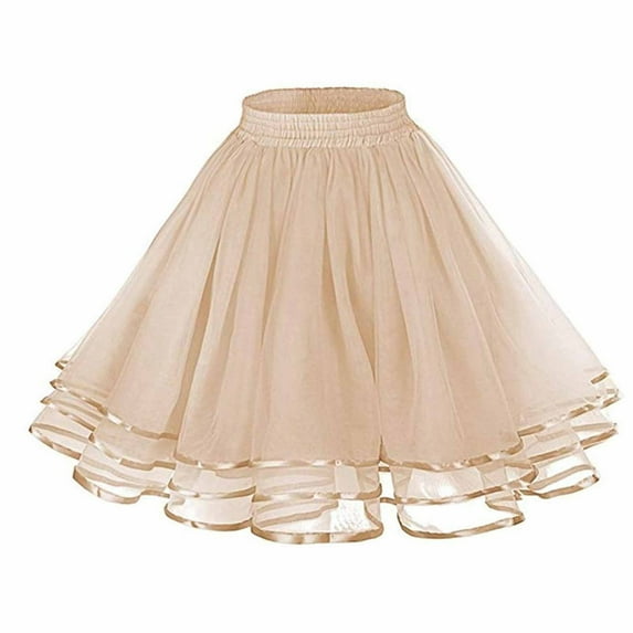 Efsteb Womens Skirt Elastic Waist Fold Skirt Summer Solid Color Comfy Fashion Casual Skirts (Khaki,Free Size)