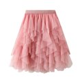 thumbnail image 1 of Efsteb Womens Skirts Elastic Waist Mesh Multilayer Short Skirt Casual Fashion Comfy Summer Solid Color Skirts (Pink,Free Size), 1 of 7