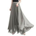 thumbnail image 1 of Efsteb Womens Skirts High Waisted Long Skirt Fashion Solid Color Casual Fall Comfy Skirts (Gray,L), 1 of 6