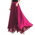 thumbnail image 1 of Efsteb Womens Skirts High Waisted Long Skirt Fashion Solid Color Casual Fall Comfy Skirts (Red,M), 1 of 6