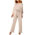 thumbnail image 1 of Efsteb Womens Solid Color Jumpsuit Plus Size Casual Lace Up Appear Thin Jumpsuit Fashion Comfortable Jumpsuit, 1 of 5