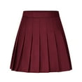 thumbnail image 1 of Efsteb Womens Summer Skirts Pleated Belt Pants High Waisted Skirt Fashion Casual Comfy Solid Color Skirts (Wine,XXXL), 1 of 7