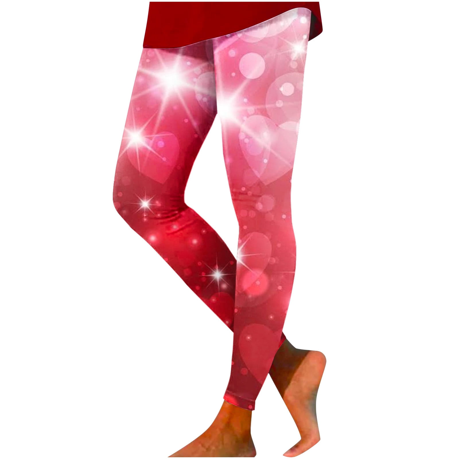 Efsteb Womens Valentine's Day Leggings Casual Valentine's Day Printed ...