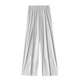 thumbnail image 1 of Efsteb Womens Work Pants Elastic Waist Baggy Pants Solid Color Wide leg Pants Casual Trousers Pants for Women Business Casual Pants for Women Pants for Women Loose Trousers White XXXXL, 1 of 3