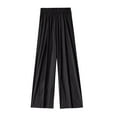 thumbnail image 1 of Efsteb Womens Work Pants Elastic Waist Baggy Pants Solid Color Wide leg Pants Casual Trousers Pants for Women Business Casual Pants for Women Pants for Women Loose Trousers Black XXXXL, 1 of 3