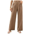 thumbnail image 1 of Efsteb Work Pants Women Button Baggy Pants Casual Trousers Pants for Women Business Casual Pants for Women Pants for Women Comfortable Wide leg Pants Solid Color Loose Trousers Khaki M, 1 of 6