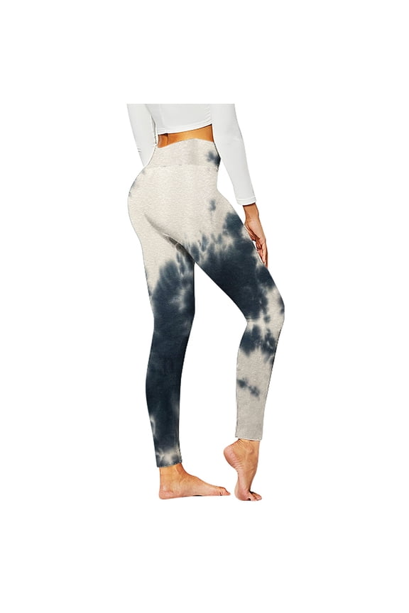 Yoga Leggings for Women High Waist Pants for Women Yoga Pants Stretch Tie Dyed Tight Fitness Gym Sports Running Leggings Trousers Dark Gray S