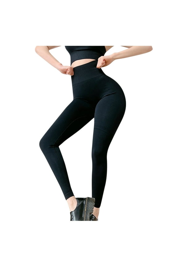 Yoga Pants Women High Waist Booty Lift Pant Fitness Leggings Tummy Control Leggings Athletic Bodybuilding Sports Fashion Tight Fitting Yoga Trousers Full Length Pants Black M