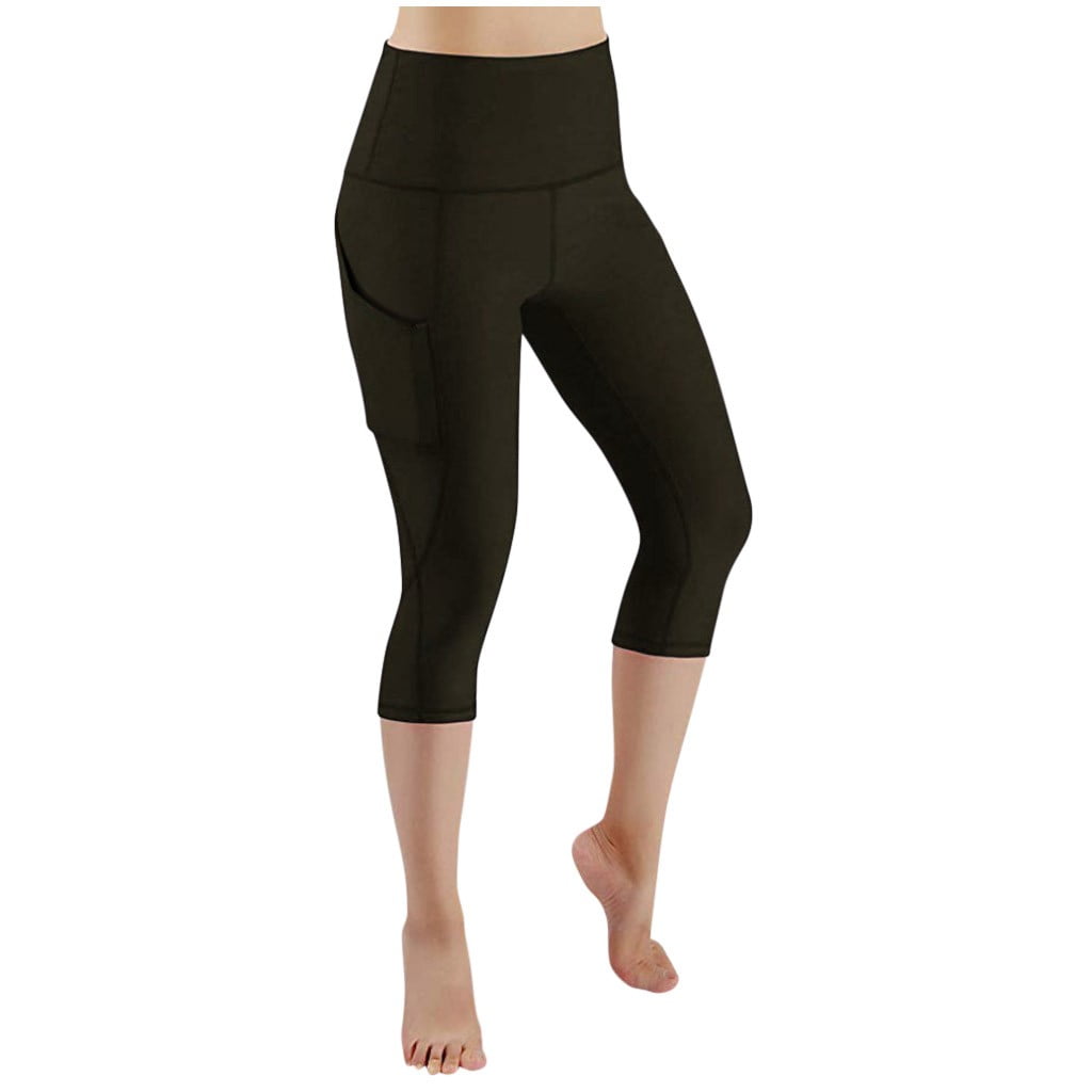 Efsteb High Waist Yoga Pants with Pockets Women Fitness Tummy