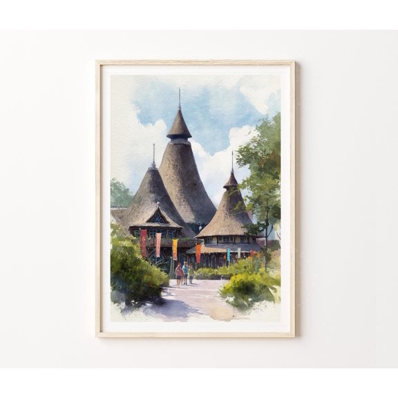 Efteling Netherlands Fairytale Theme Park Architecture Wall Art, Stretched Canvas 8x10in