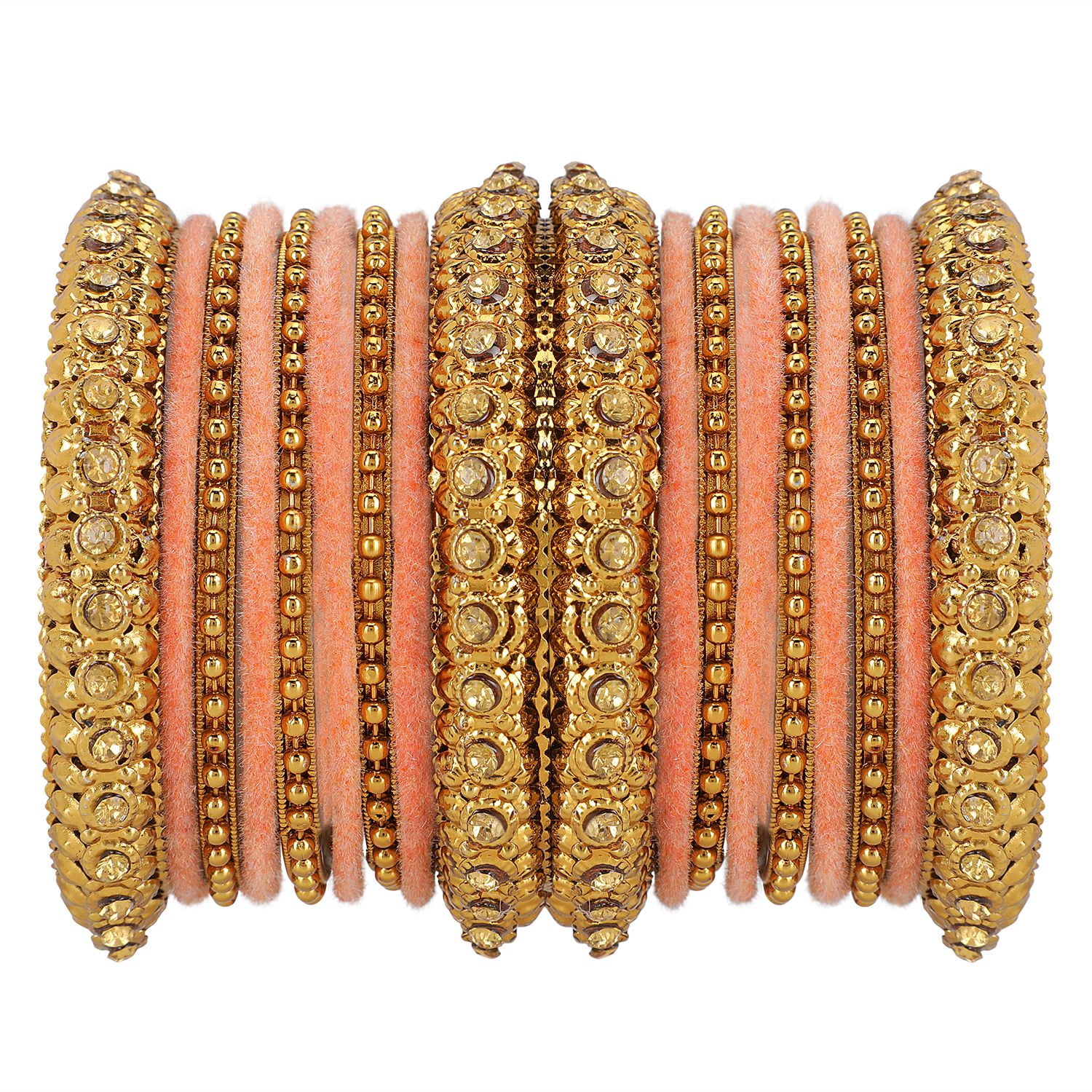 Efulgenz Indian Boho Bracelet Set - Antique Oxidized Bangles With Rhinestones & Crystals | Multiple Styles & Sizes 3 thumbnail image