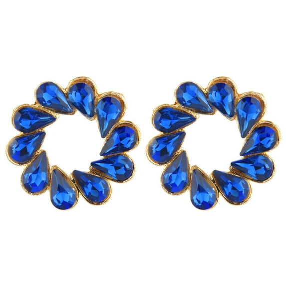 Efulgenz Austrian Stone Crystal Blue Stud Earrings for Women Round Stud Earring Wedding Jewelry for Women