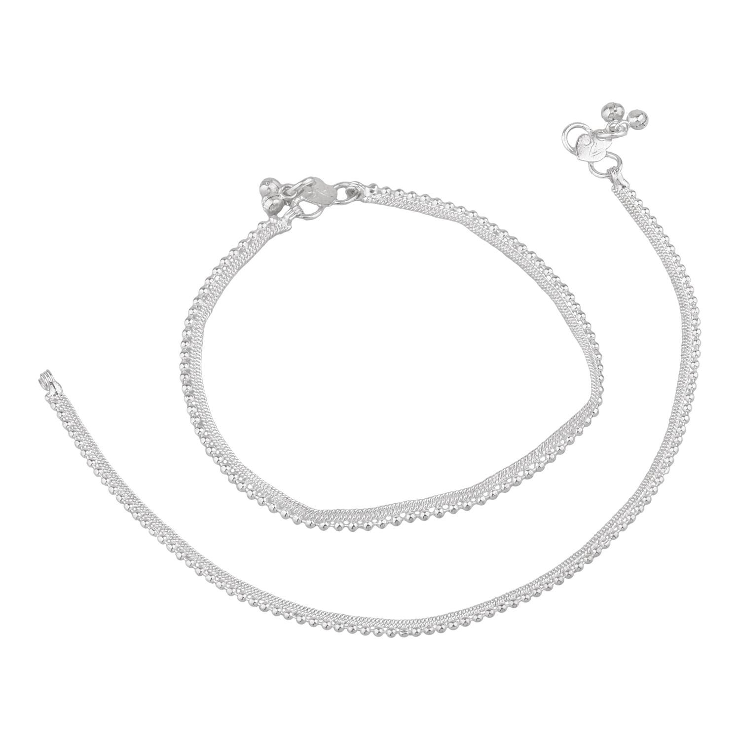 Efulgenz Boho Anklets Barefoot Sandals - Indian Ankle Bracelet Jewelry Pair - Handmade Retro Vintage Ethnic Gypsy Silver Hippie Tribal Bohemian Festival Fashion Womens Novelty Accessories