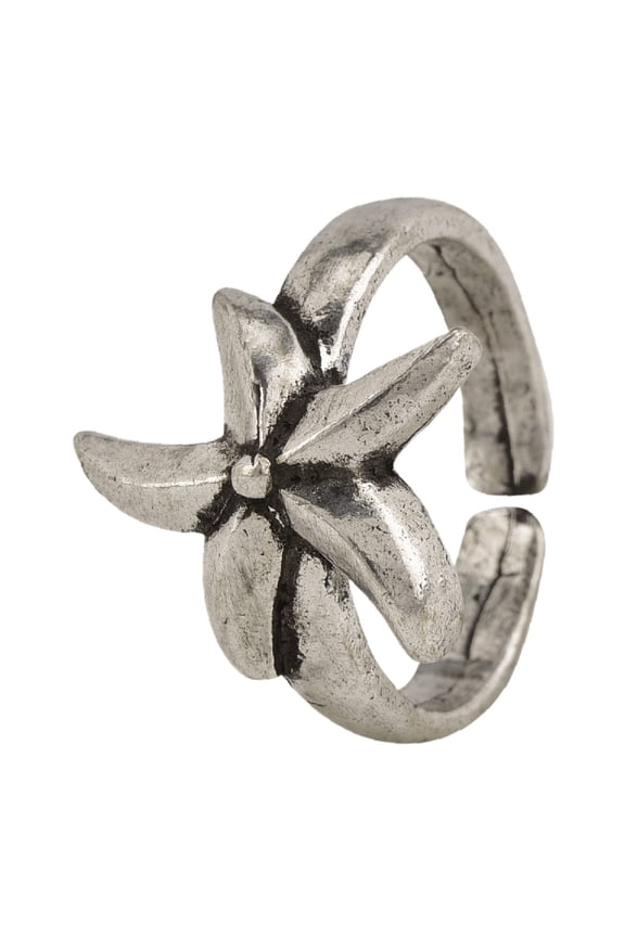 Boho Vintage Gypsy Indian Oxidized Silver Statement Adjustable Star Shape Midi Knuckle Ring/Toe Ring Jewelry