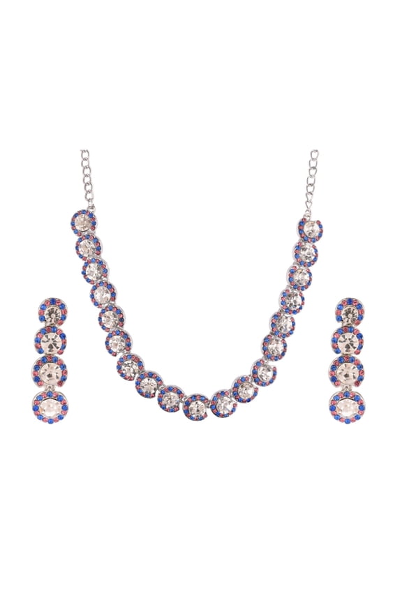 Bridal Jewelry Set for Wedding Crystal Choker Neckalce and Earrings Set Rhinestone Austrian Crystal Bridal Necklace Set Dangle Earrings Jewelry For Women