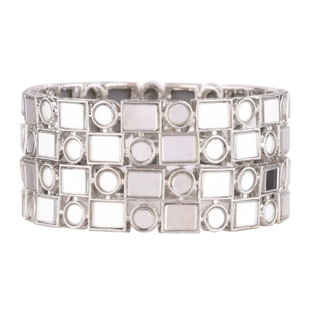 Efulgenz Bridal Wedding Boho Crystal Bangles Glass Stone Bracelet Bangle Set Rhinestone Party Bracelet Indian Bangle Set Fashion Jewelry for Women (2 Pcs) Size 2.8