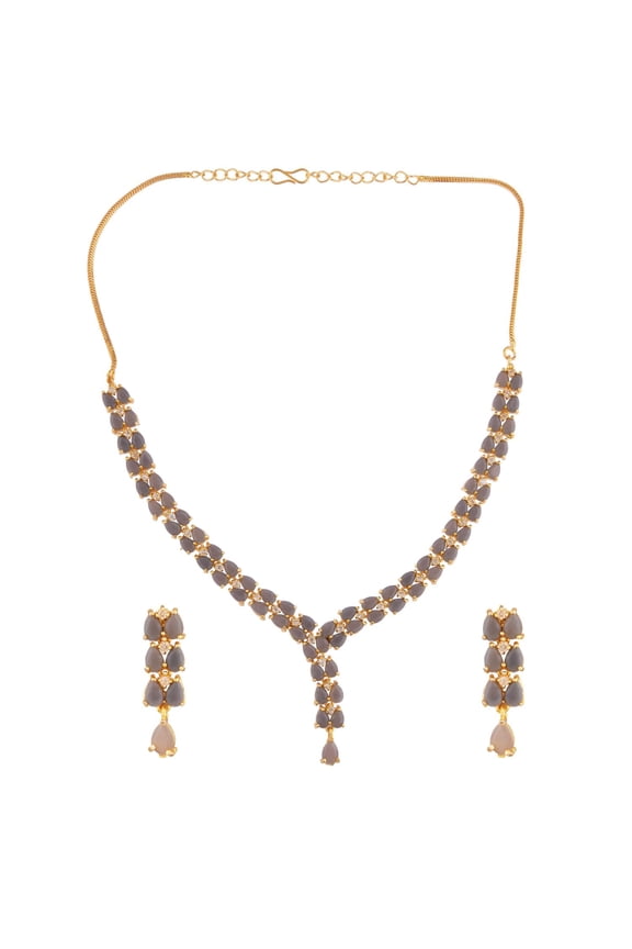 CZ Women's Party Jewelry Cubic Zirconia Bridal Necklace Set Choker Collar Tear Drop Y Shape Necklace Set Dangle Earrings Wedding Rhinestone Crystal Prom Jewelry