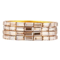 Efulgenz Crystal Bracelet Bridal Bangle Set Crystal Rhinestone Jewelry Wedding Party Bangle Bracelet Indian Bangle Set Fashion Statement Jewelry for Women (4 Pcs) Size 2.4