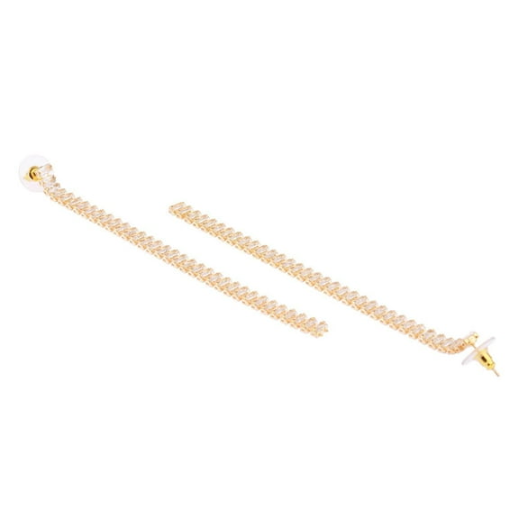 Efulgenz Cubic Zirconia Bridal Earrings for Women Wedding Crystal Long Linear Bar Style Square CZ Stone Dangle Earrings Party Fashion Prom Jewelry for Women