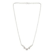 EFULGENZ Cubic Zirconia CZ Round Pendant Chain Necklace Jewelry Gift for Women, White