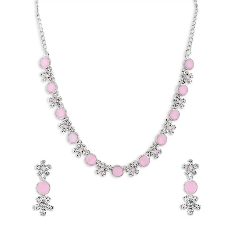 Efulgenz Cubic Zirconia Floral Bridal Jewelry Set for Wedding