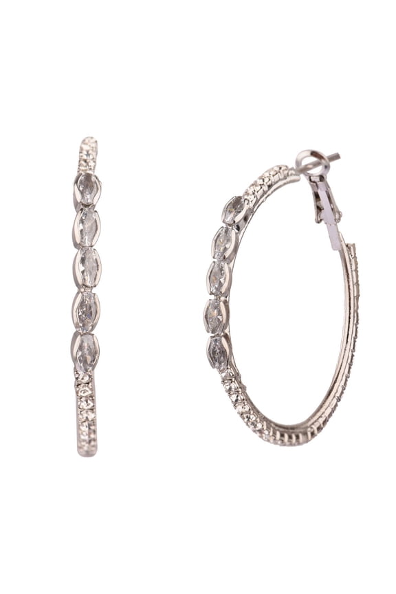 Cubic Zirconia Hoop Earrings for Women Crystal Big Round Halo CZ Hoop Earrings Bridal Wdding Dangle Earring Jewelry for Women