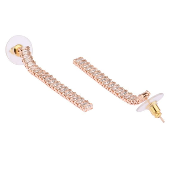 Efulgenz Cubic Zirconia Linear Bar Style Dangle Earrings for Women Crystal Long CZ Stone Prom Bridal Wedding Earrings Party Fashion Jewelry Earrings for Women