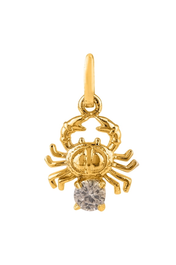 Cubic Zirconia Zodiac Cancer Sign Pendant Chain Constellation Necklace Jewelry Birthday Gift