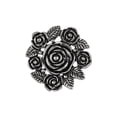 thumbnail image 1 of Efulgenz Fashion Boho Vintage Antique Indian Oxidized Silver Statement Floral Big Round Adjustable Ring Jewelry, 1 of 4
