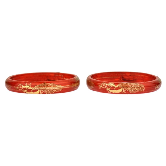 Efulgenz Fashion Indian Bollywood Peacock Acrylic Resin Bracelet Bangle Set Jewelry