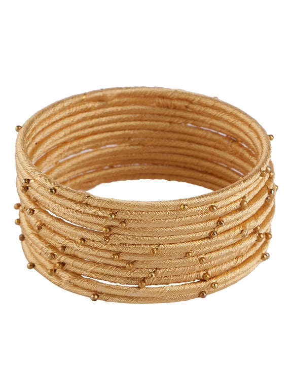 Fashion Jewelry Indian Bollywood Beaded Silk Thread Wedding Bridal Bracelet Bangle Set