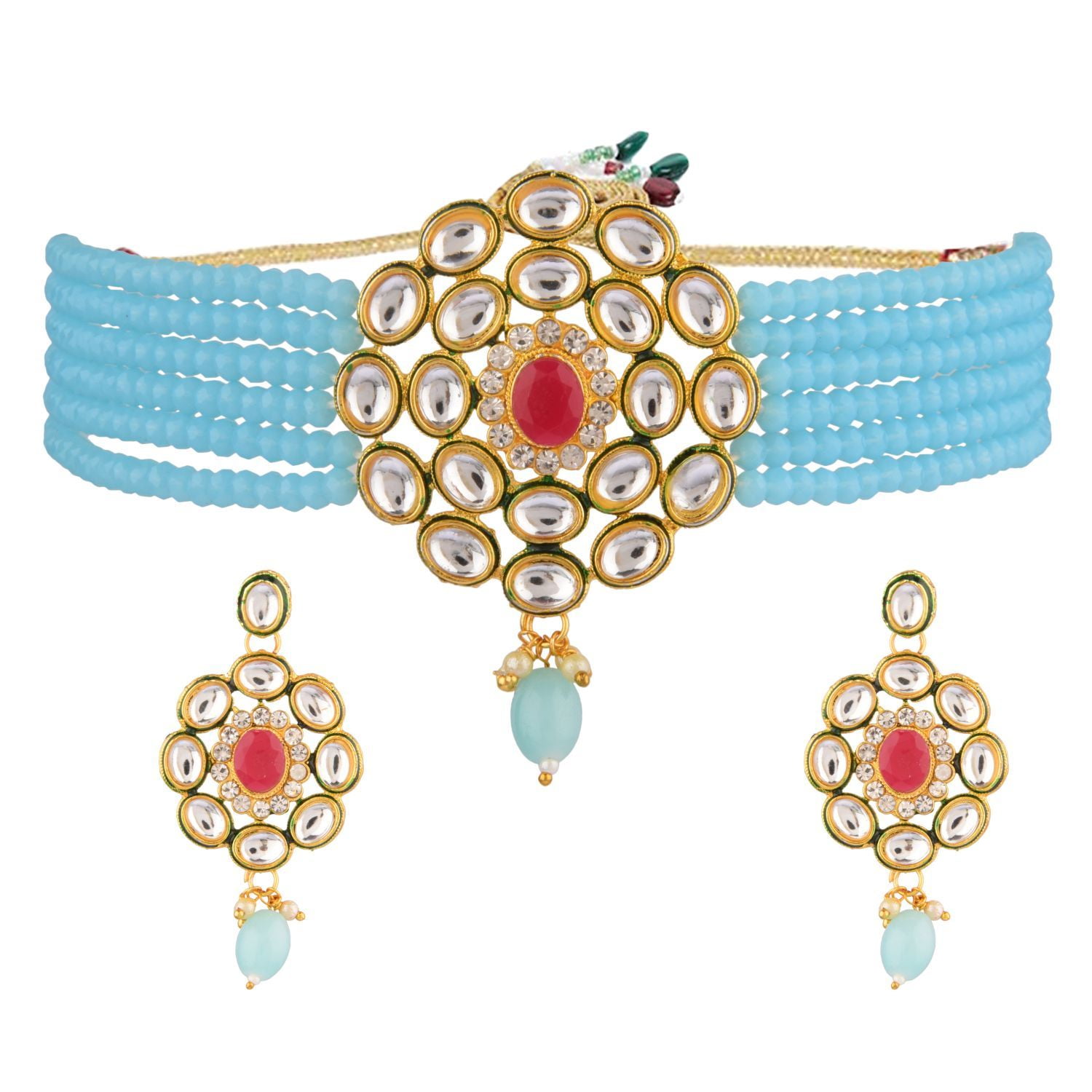 Faux perle multicolor necklace set​​ multi color pearl necklace making/rainbow pearl necklace  main image 2