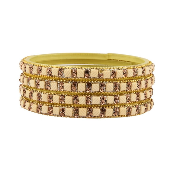 Efulgenz Indian Bangle Set Bollywood Style Rhinestone Crystal Acrylic Handmade Bracelet Jewelry Set (4pc)