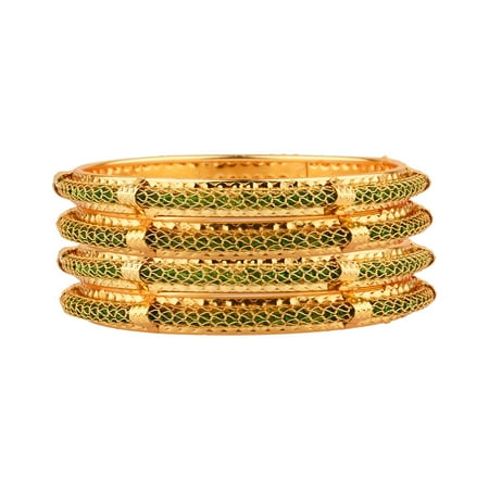 Efulgenz Indian Bangle Set Bollywood Style Rhinestone Crystal Bracelet Jewelry Set for Women Girls (4 Pc)
