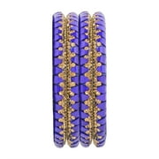 EFULGENZ Indian Bangle Set Bollywood Style Rhinestone Crystal Bracelet Jewelry Set for Women Girls (4pc)