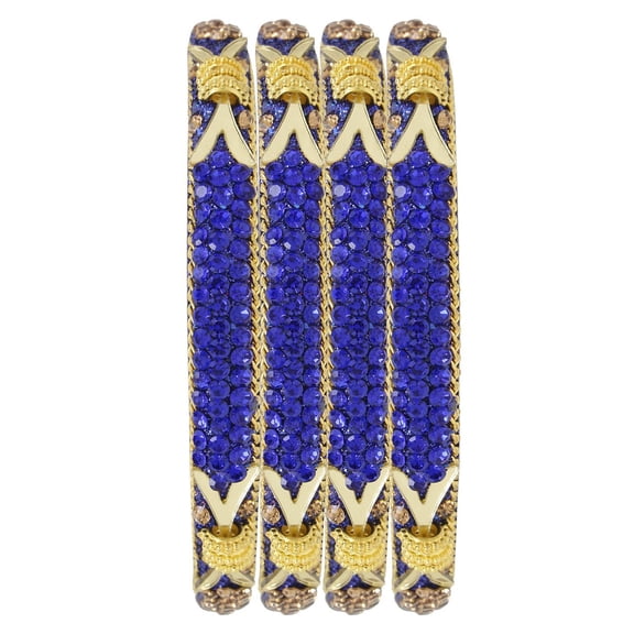 Efulgenz Indian Bangle Set Bollywood Style Rhinestone Crystal Bracelet Jewelry Set for Women Girls (4pc)