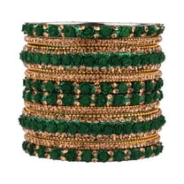 Efulgenz Indian Bangle Set Bollywood Style Rhinestone Crystal Bridal Bracelet Jewelry Set for Women Girls (10 pc)