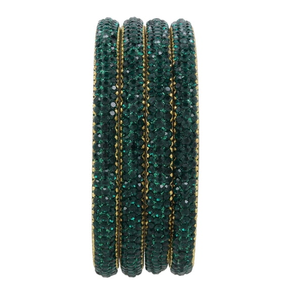 Efulgenz Indian Bangle Set Bollywood Style Rhinestone Crystal Bridal Bracelet Jewelry Set for Women Girls (4 pc)