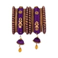 thumbnail image 1 of Efulgenz Indian Bangle Set CZ Crystal Kundan Silk Thread Tassels Bracelets Bangle Jewelry for Women Girls (Set of 18), 1 of 5
