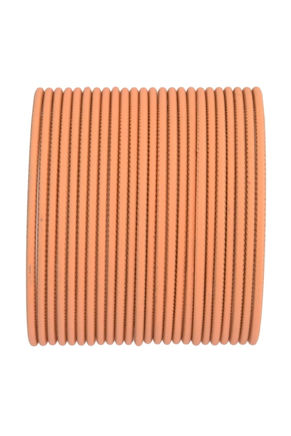 Indian Bangle Set Plain Matte Finish Metal Bangles for Women Peach Color Two Dozen Wedding Bangles Set Plain Alloy Bangles Bollywood Bracelets Bridal Bangle Set for Women (24 Pcs) Size 2.4