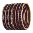 thumbnail image 1 of Efulgenz Indian Bangle Set Rhinestone CZ Plain Metal Bracelet Bangle Jewellery for Women (20 Pcs) Size-2.6, Purple, 1 of 5