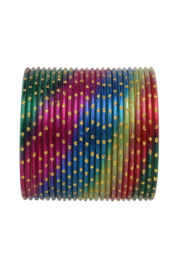 Indian Bangles Set Bollywood Plain Metal Bangle Bracelets Jewelry for Women & Girls (Set of 24)