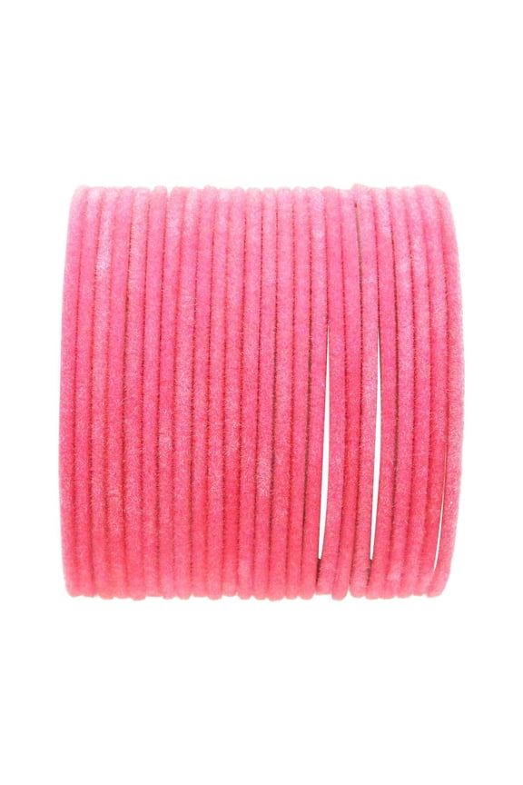 Indian Bangles Set Bollywood Plain Metal Velvet Bangle Bracelets Jewelry for Women & Girls (Set of 24)