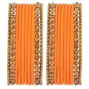 Efulgenz Indian Bangles for Women Metal Bangles One Dozen Plain Matte Finish Alloy Bangles with Crystal Oxidized Bangles Ball Beaded Bangles Bracelet Bollywood Fashion Statement Jewelry 20 Pcs