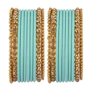 Efulgenz Indian Bangles for Women Metal Bangles One Dozen Plain Matte Finish Alloy Bangles with Crystal Oxidized Bangles Ball Beaded Bangles Bracelet Bollywood Fashion Statement Jewelry 20 Pcs