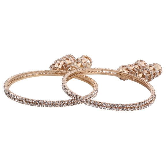 Efulgenz Indian Bollywood Crystal Rhinestone Wedding Jhumka Tassel Bracelet Bangle Set Jewelry