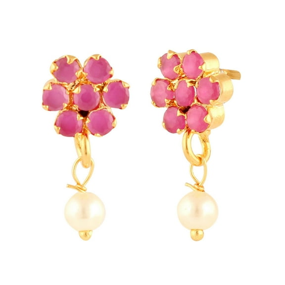 Efulgenz Indian Bollywood Designer 18 k Gold Plated Traditional CZ Stud Earrings Jewelry for Women and Valentine Day Gift for Her