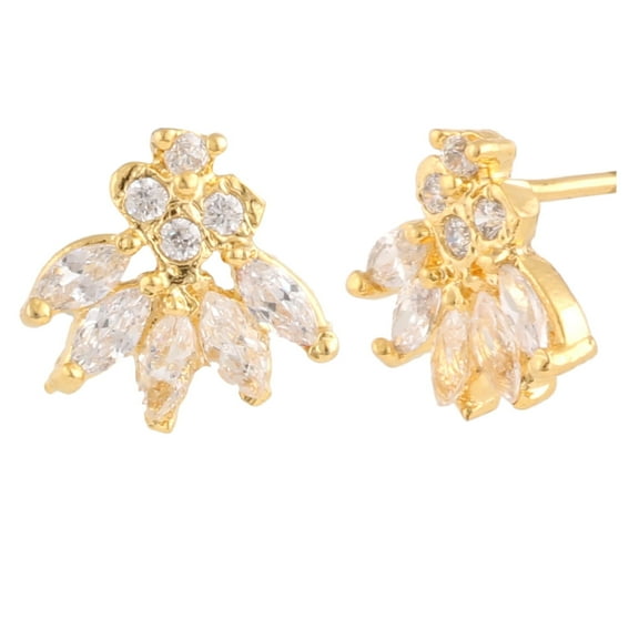 Efulgenz Indian Bollywood Designer 18 k Gold Plated Traditional CZ Stud Earrings Jewelry for Women and Valentine Day Gift for Her